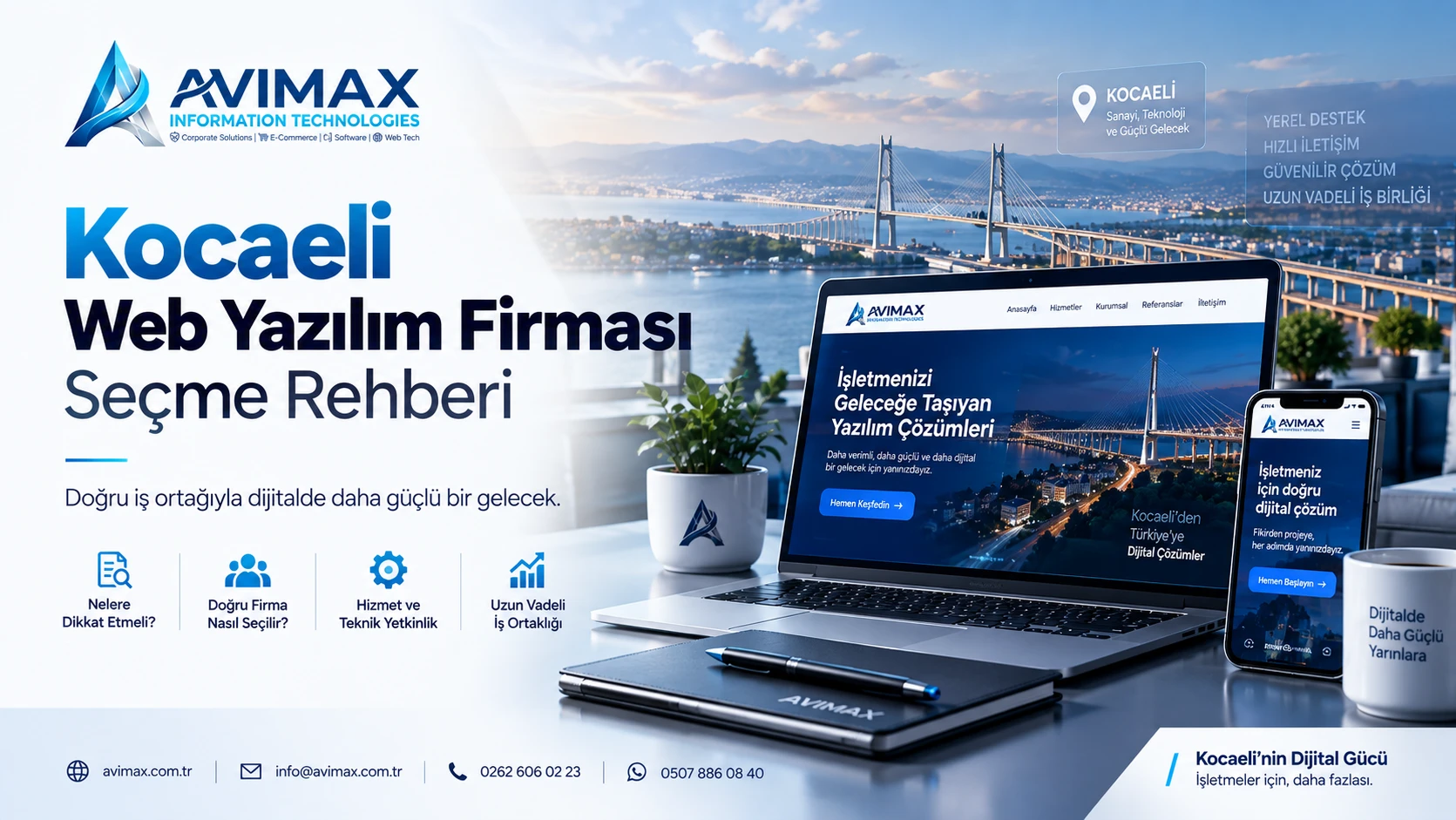 Kocaeli web yazılım firması Avimax Yazılım kurumsal web sitesi ve özel yazılım çözümleri