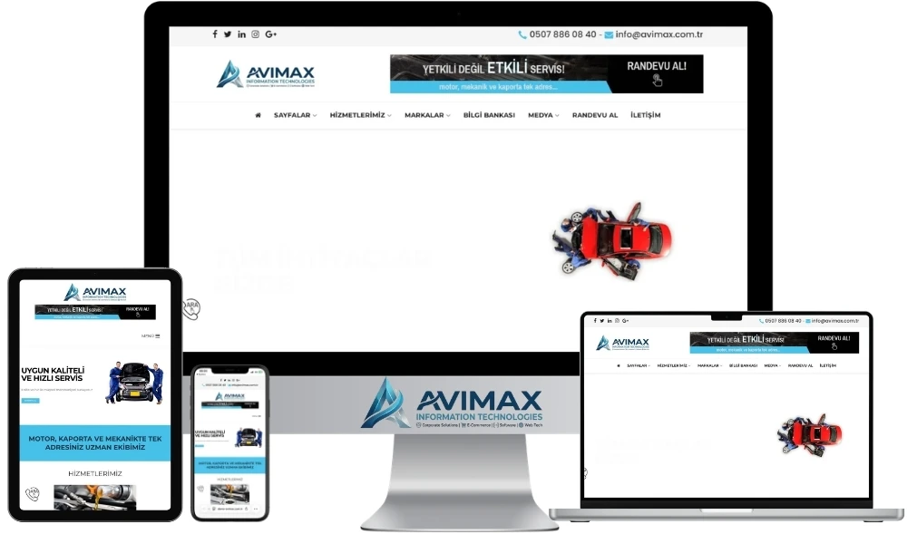 Oto Servis V3 | Araç Bakım ve Servis Takip Yönetim Yazılımı | Avimax Yazılımı