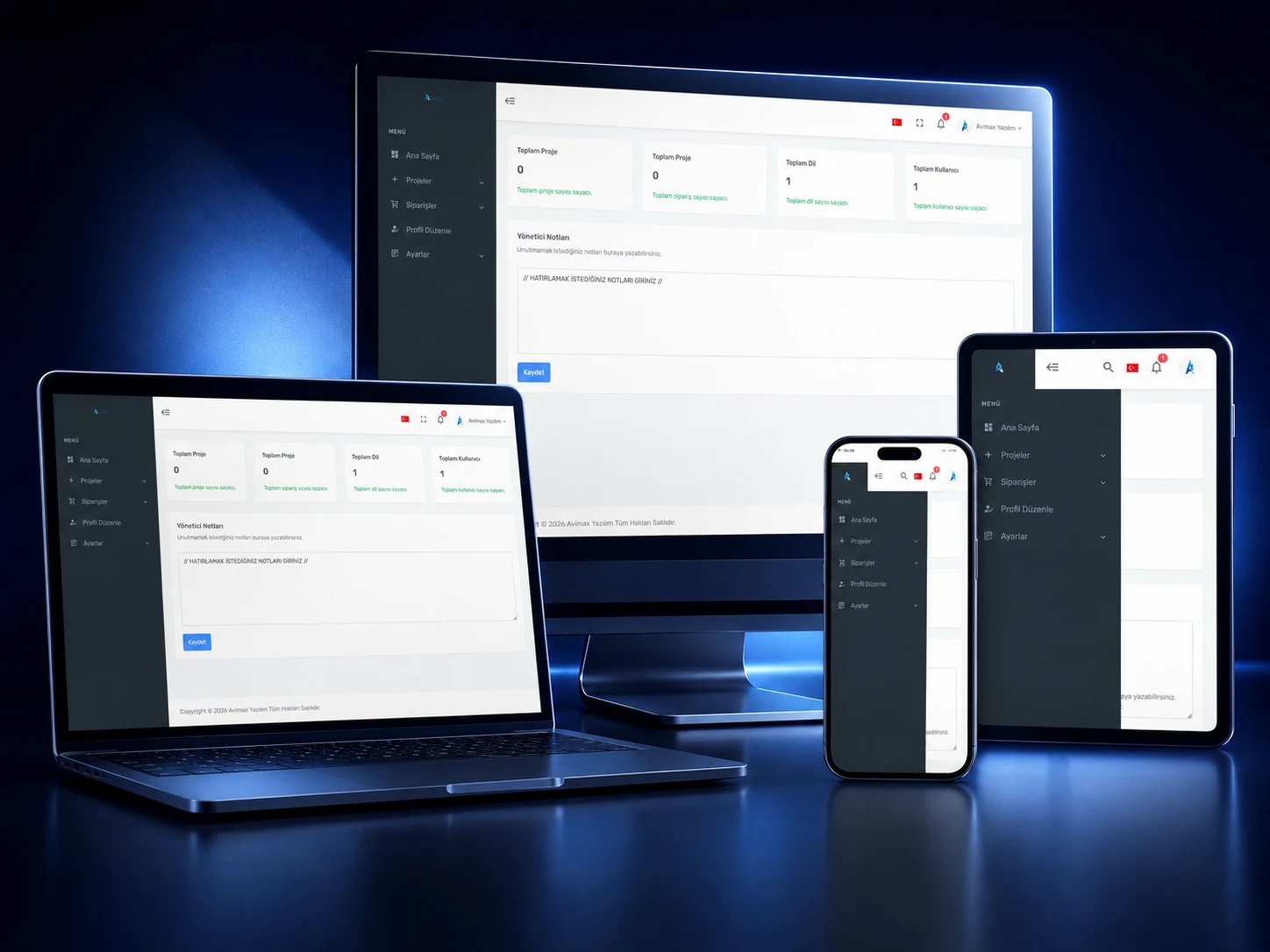 Avimax Proje Takip V2 - Kocaeli Yazılım