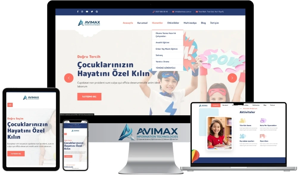 Avimax Anaokulu V1 Sistemi - Kocaeli Yazılım