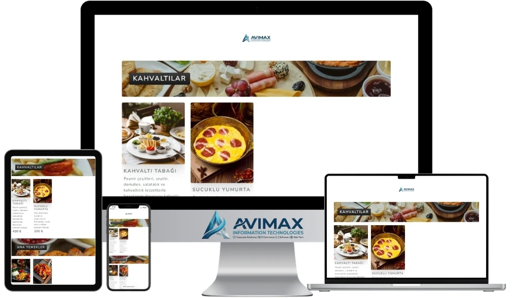 Yeni Nesil Yapay Zeka Destekli QR Menü Yazılımı | QR Menü V9 - Avimax Yazılım