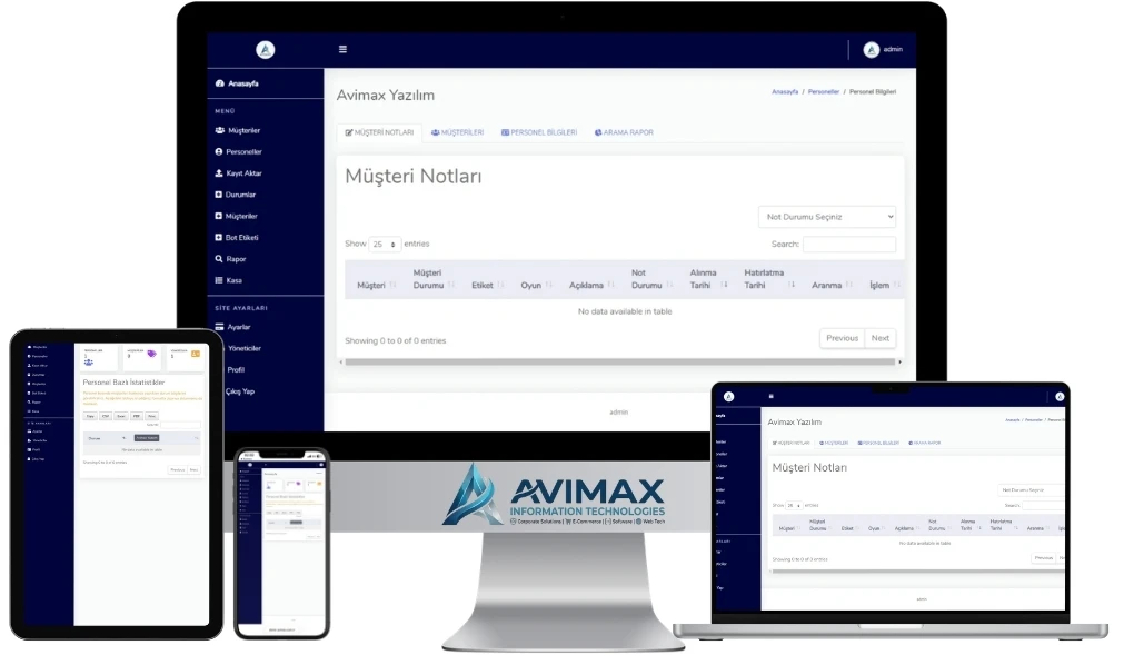 Bulut Tabanlı Müşteri Takip ve CRM Yazılımı | Müşteri Takip V1 - Avimax Yazılım