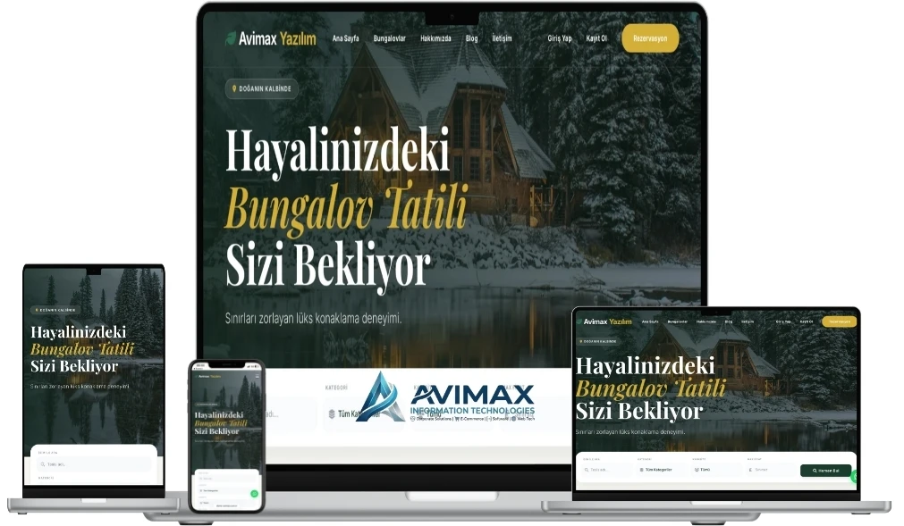 Bungalov V1 | Bungalov ve Konaklama Rezervasyon Yazılımı | Avimax Yazılım